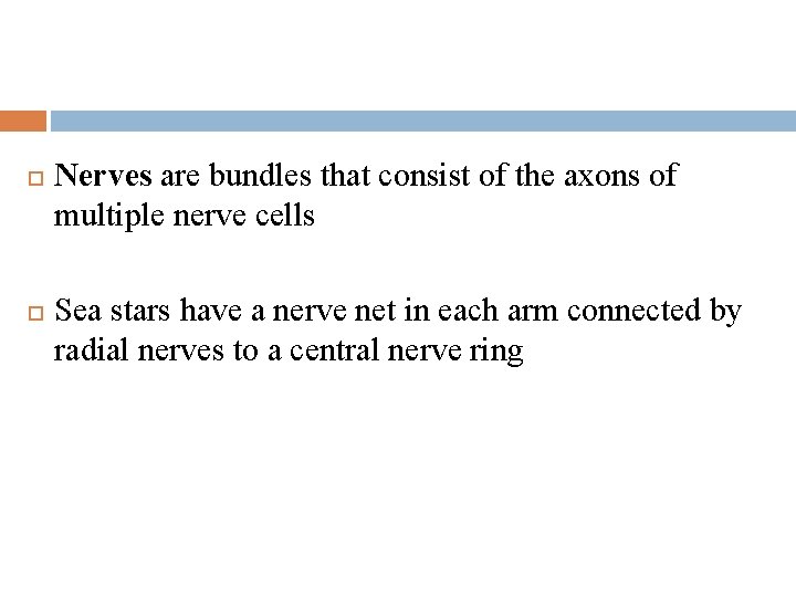  Nerves are bundles that consist of the axons of multiple nerve cells Sea