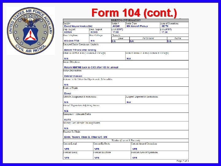 Form 104 (cont. ) 