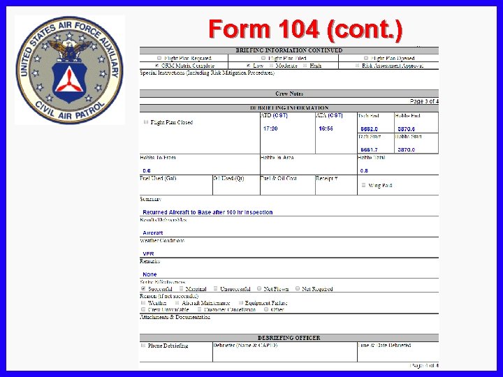 Form 104 (cont. ) 