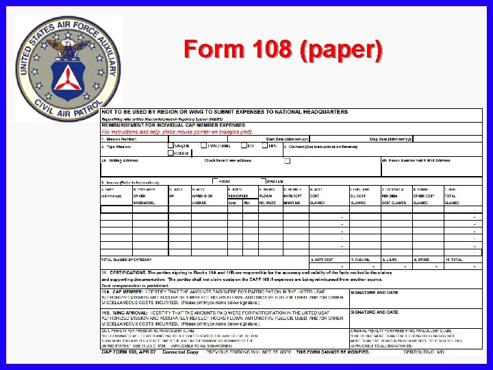 Form 108 (paper) 