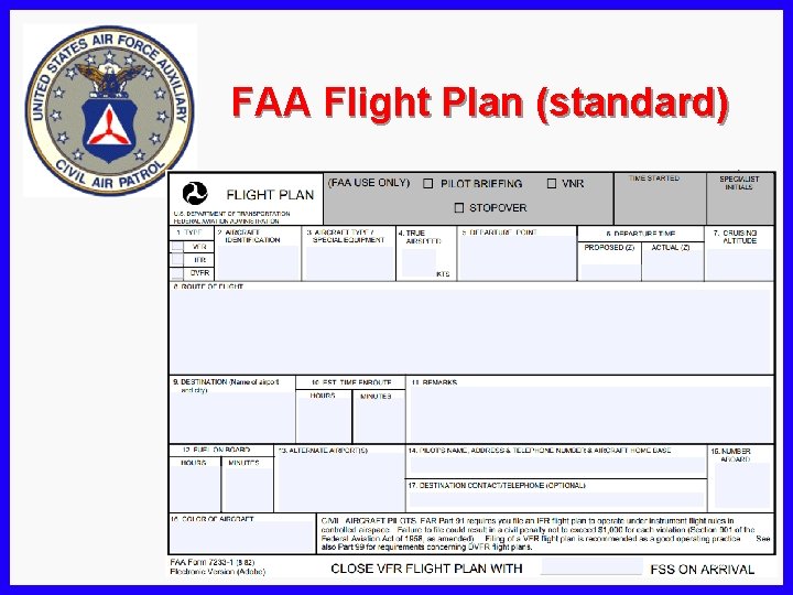 FAA Flight Plan (standard) 22 
