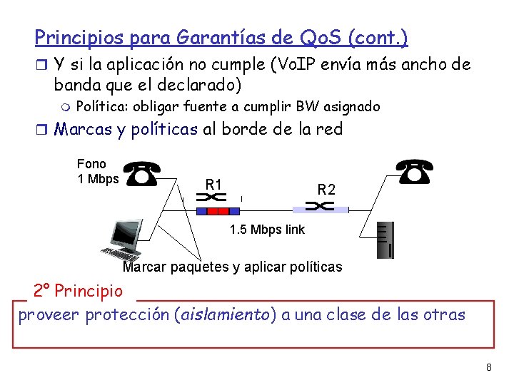 Principios para Garantías de Qo. S (cont. ) Y si la aplicación no cumple