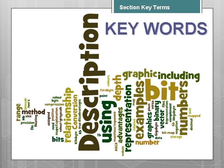 Section Key Terms KEY Section Key Words WORDS 
