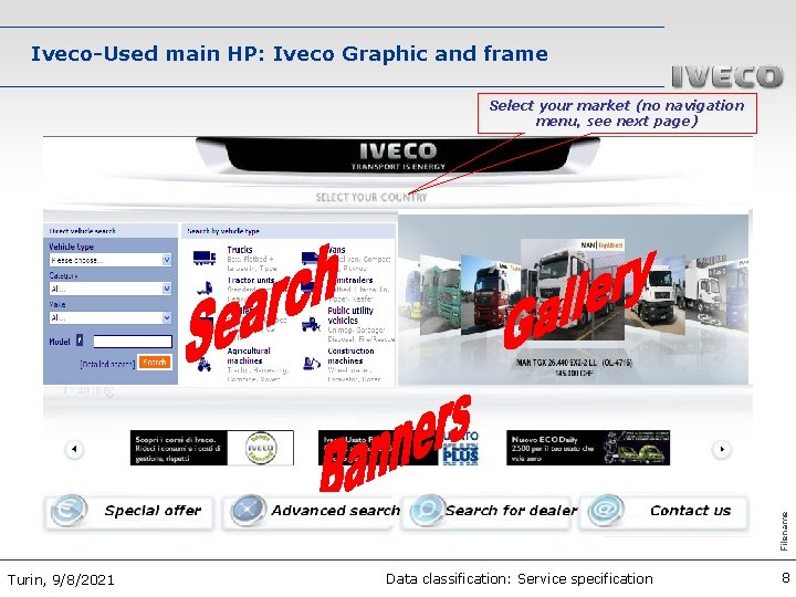 Iveco-Used main HP: Iveco Graphic and frame Filename Select your market (no navigation menu,