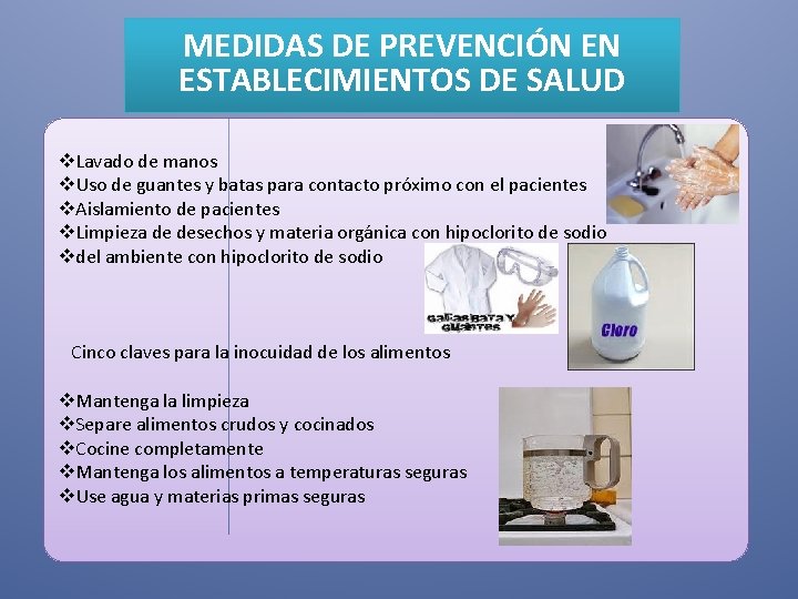 MEDIDAS DE PREVENCIÓN EN ESTABLECIMIENTOS DE SALUD v. Lavado de manos v. Uso de