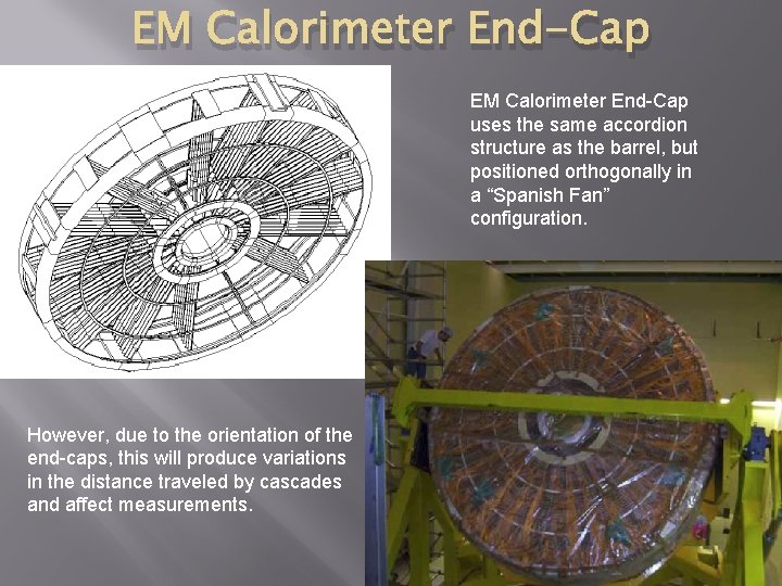 EM Calorimeter End-Cap uses the same accordion structure as the barrel, but positioned orthogonally