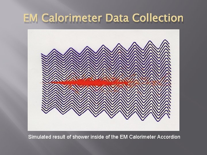 EM Calorimeter Data Collection Simulated result of shower inside of the EM Calorimeter Accordion