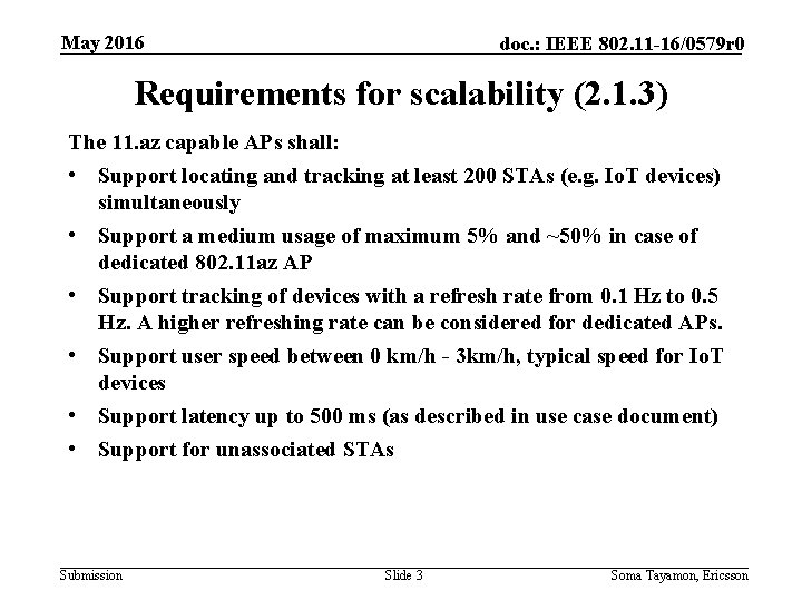 May 2016 doc. : IEEE 802. 11 -16/0579 r 0 Requirements for scalability (2.