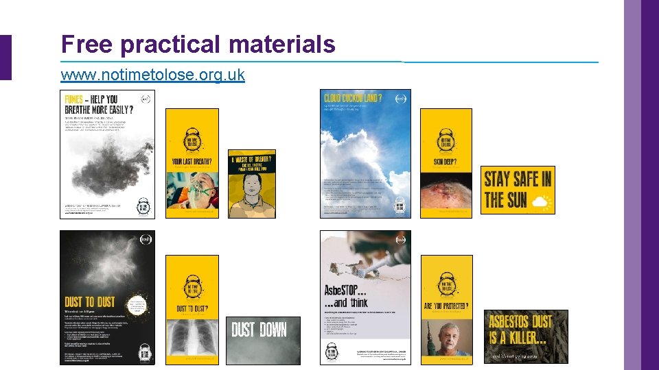 Free practical materials www. notimetolose. org. uk 