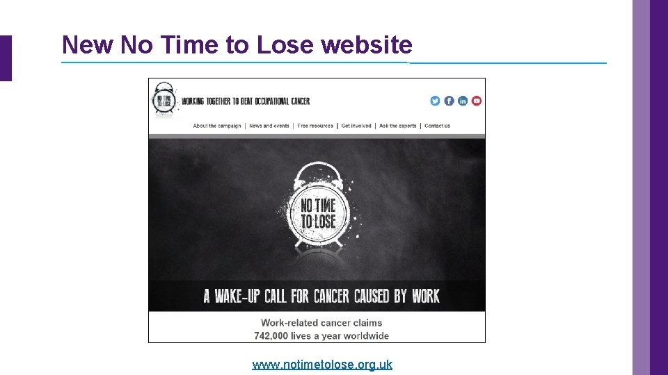 New No Time to Lose website www. notimetolose. org. uk 
