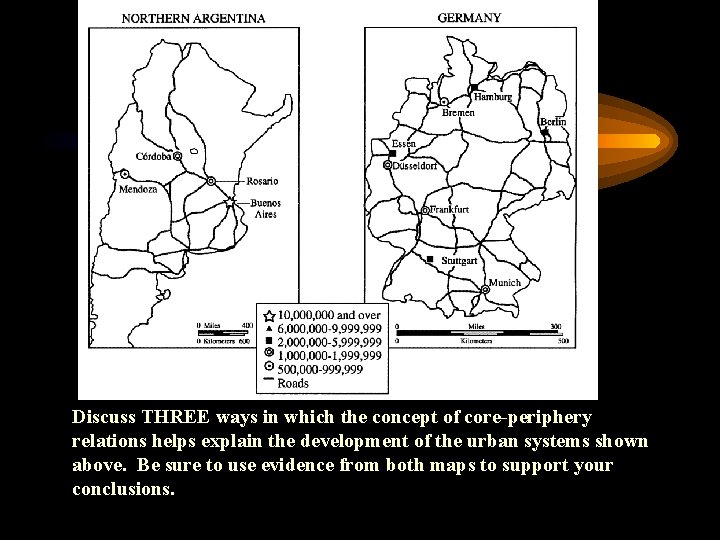 Discuss THREE ways in which the concept of core-periphery relations helps explain the development