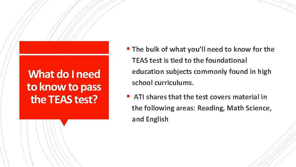 § The bulk of what you’ll need to know for the What do I