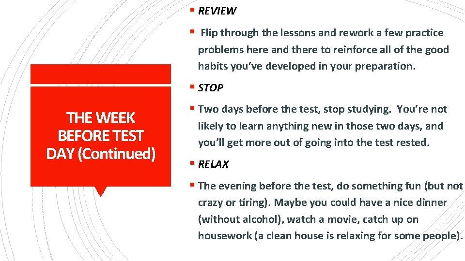 § REVIEW § Flip through the lessons and rework a few practice problems here