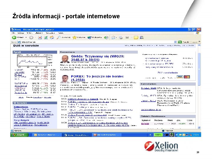 Źródła informacji - portale internetowe 26 