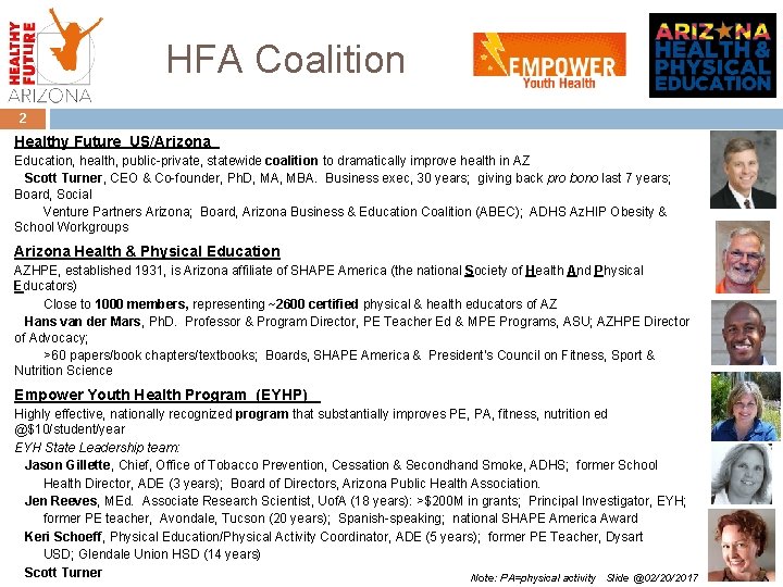 HFA Coalition 2 Healthy Future US/Arizona Education, health, public-private, statewide coalition to dramatically improve