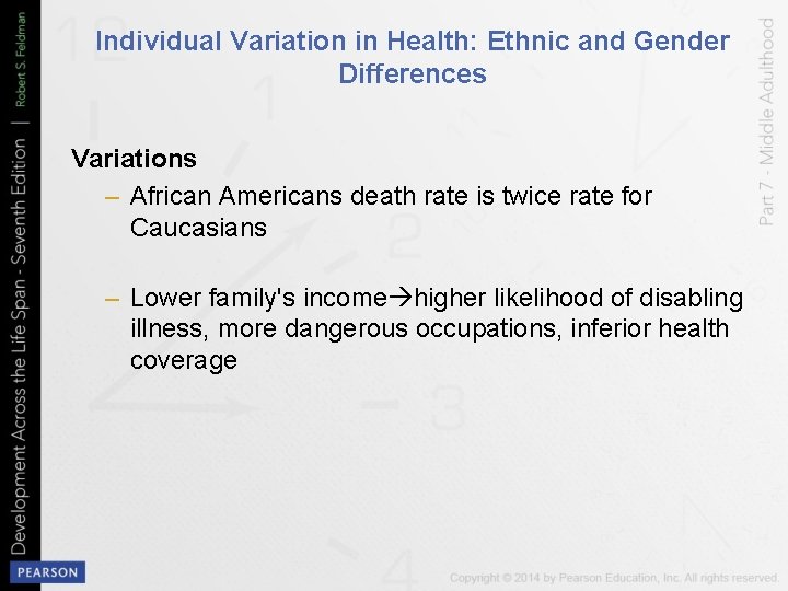 Individual Variation in Health: Ethnic and Gender Differences Variations – African Americans death rate