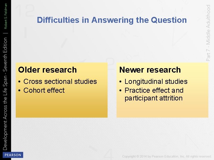 Difficulties in Answering the Question Older research Newer research • Cross sectional studies •