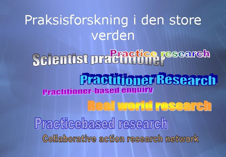 Praksisforskning i den store verden 