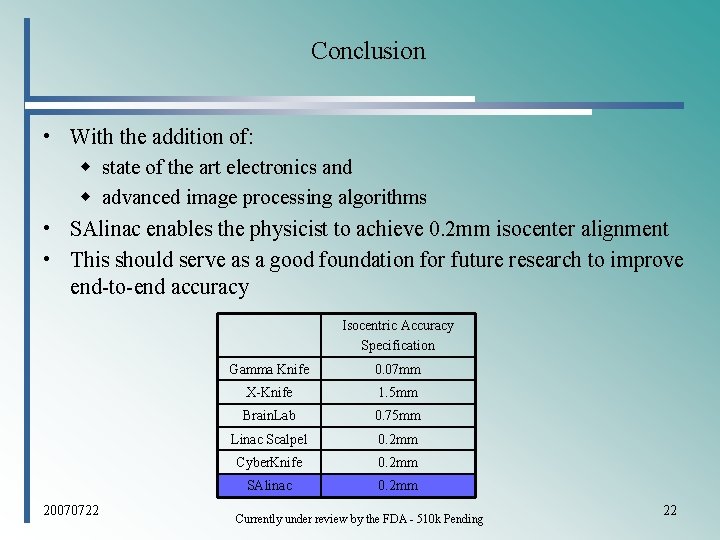 Conclusion • With the addition of: w state of the art electronics and w