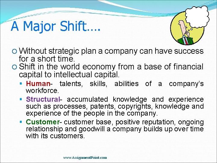 A Major Shift…. Without strategic plan a company can have success for a short
