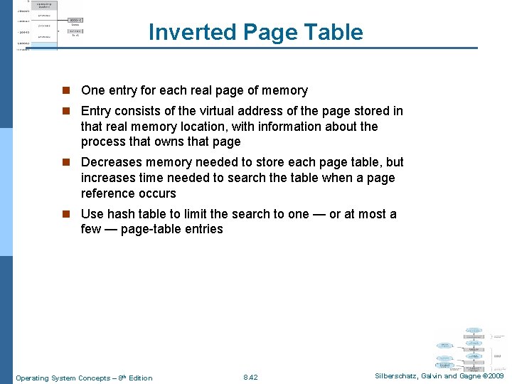 Inverted Page Table n One entry for each real page of memory n Entry