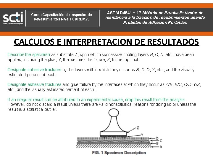 Curso Capacitación de Inspector de Revestimientos Nivel I CAREM 25 ASTM D 4541 −