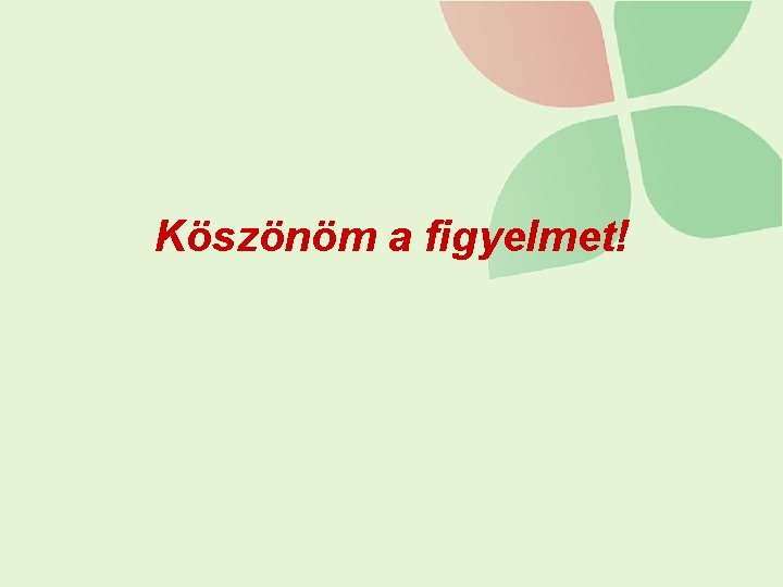 Köszönöm a figyelmet! 