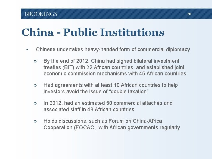 58 China - Public Institutions • Chinese undertakes heavy-handed form of commercial diplomacy » 58 China - Public Institutions • Chinese undertakes heavy-handed form of commercial diplomacy »