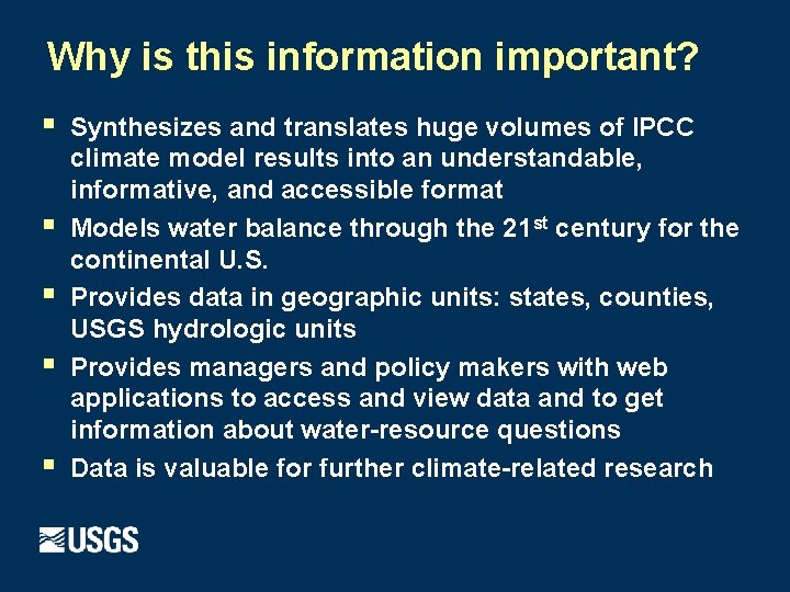 Why is this information important? § § § Synthesizes and translates huge volumes of Why is this information important? § § § Synthesizes and translates huge volumes of