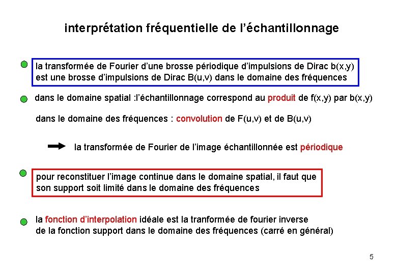 interprétation fréquentielle de l’échantillonnage la transformée de Fourier d’une brosse périodique d’impulsions de Dirac interprétation fréquentielle de l’échantillonnage la transformée de Fourier d’une brosse périodique d’impulsions de Dirac