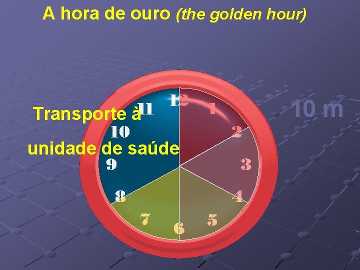 A hora de ouro (the golden hour) Transporte à unidade de saúde 10 m