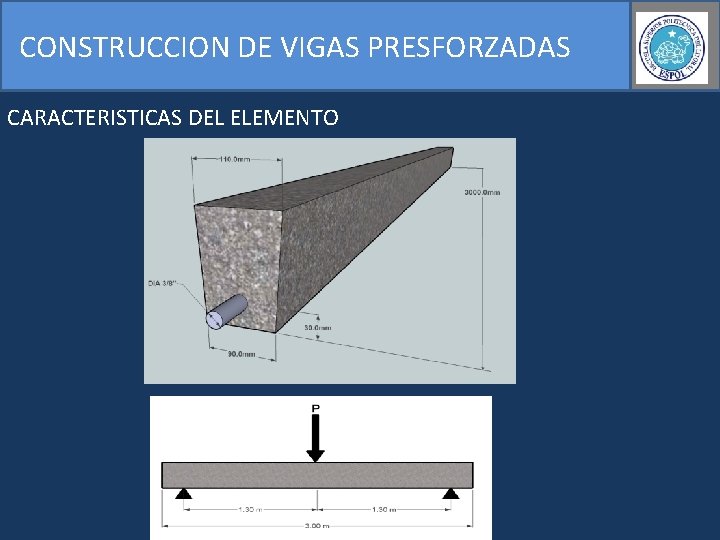 CONSTRUCCION DE VIGAS PRESFORZADAS CARACTERISTICAS DEL ELEMENTO 