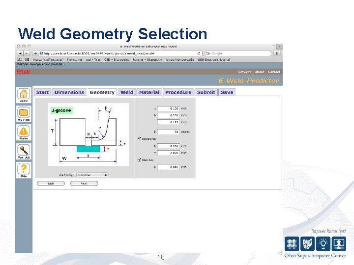 Weld Geometry Selection 18 