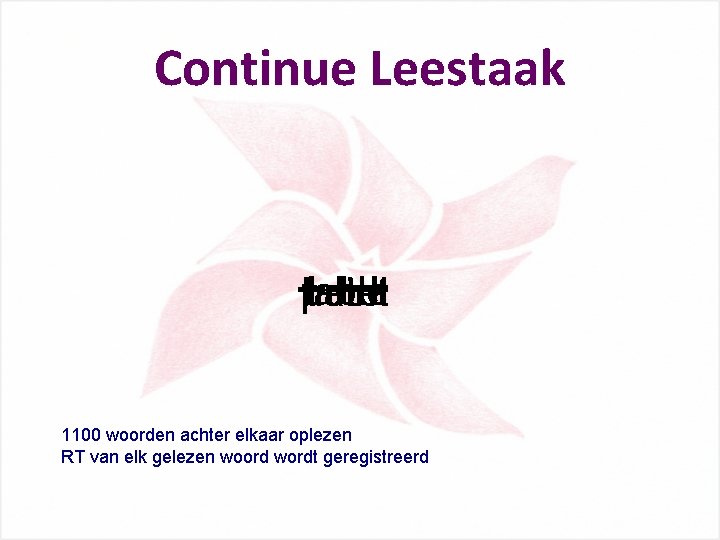Continue Leestaak table paint hotel +++ 1100 woorden achter elkaar oplezen RT van elk