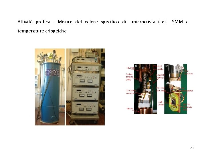 Attività pratica : Misure del calore specifico di microcristalli di SMM a temperature criogeiche