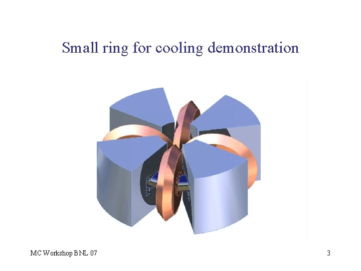 Small ring for cooling demonstration MC Workshop BNL 07 3 