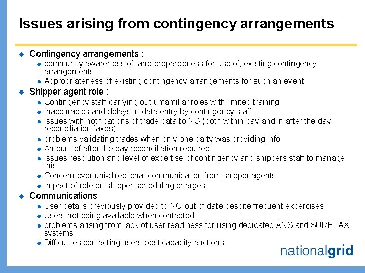 GEMINI incident contingency arrangements Contents Timeline of events