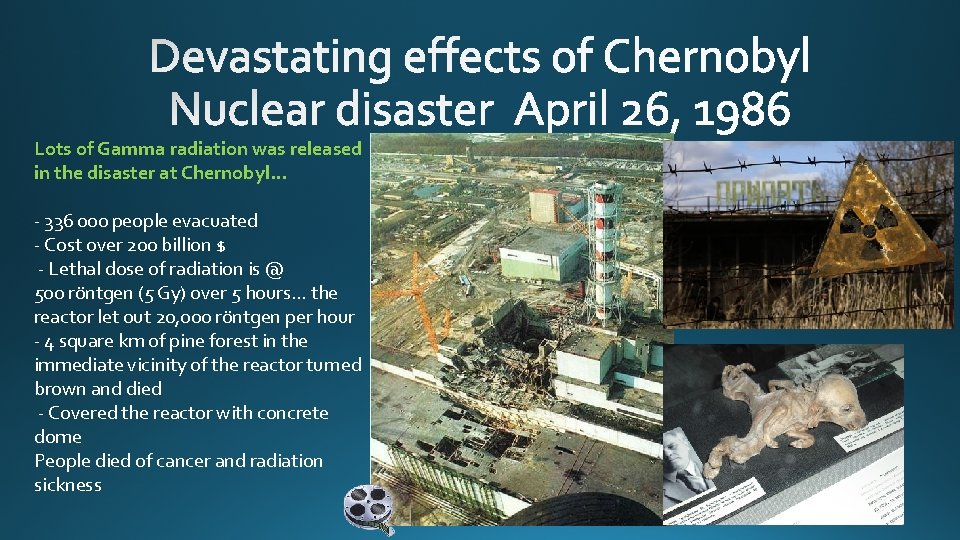 Lots of Gamma radiation was released in the disaster at Chernobyl… - 336 000