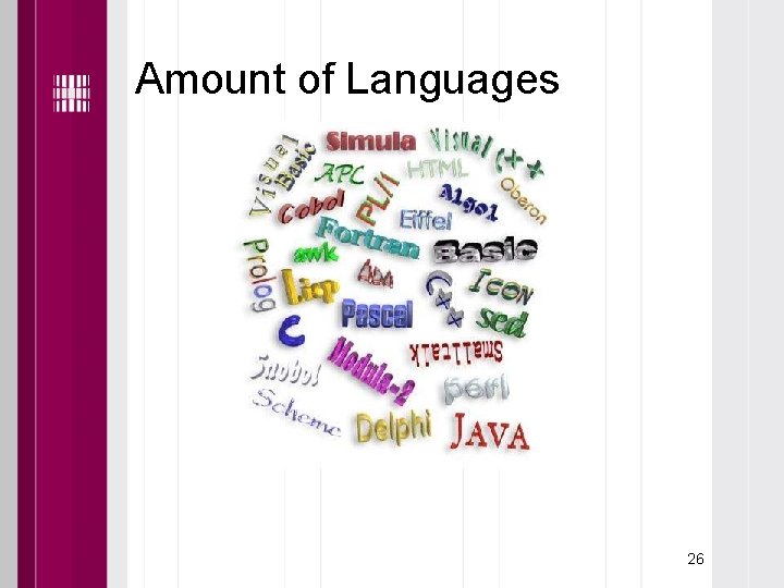 Amount of Languages 26 