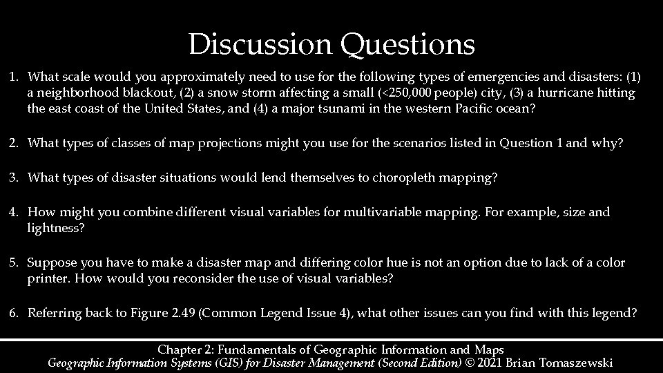 Discussion Questions 1. What scale would you approximately need to use for the following Discussion Questions 1. What scale would you approximately need to use for the following
