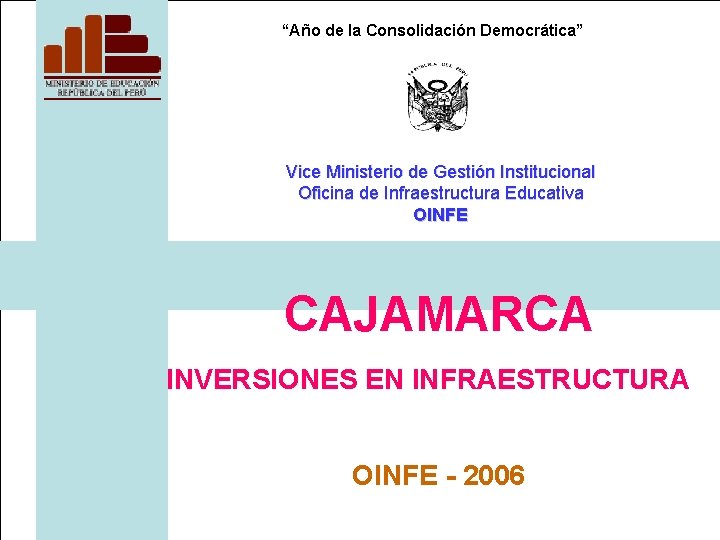 “Año de la Consolidación Democrática” Vice Ministerio de Gestión Institucional Oficina de Infraestructura Educativa
