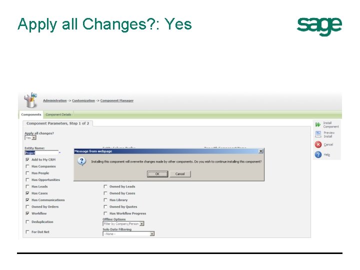 Apply all Changes? : Yes 