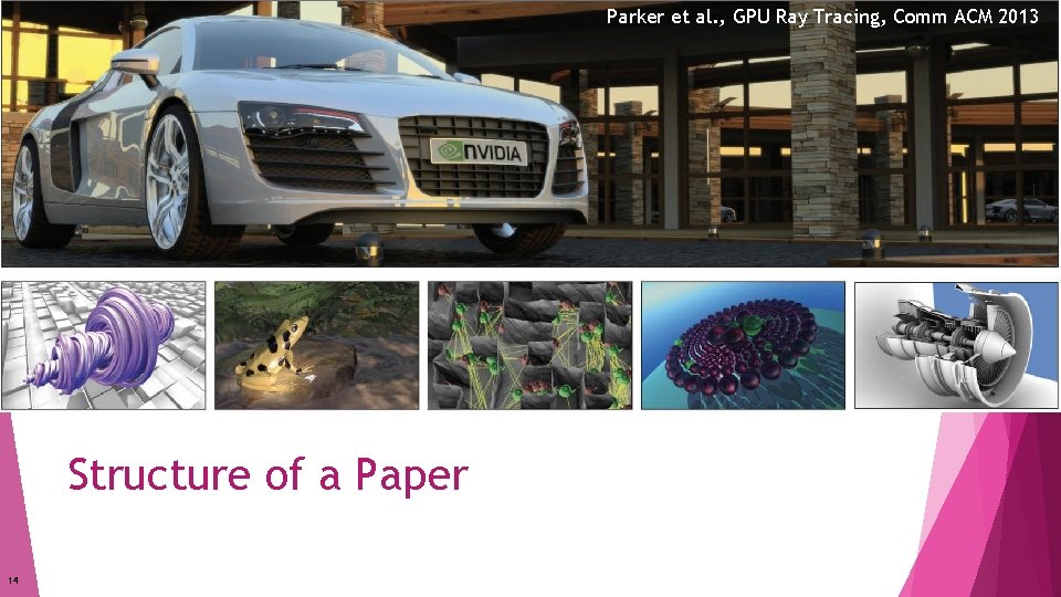 Parker et al. , GPU Ray Tracing, Comm ACM 2013 Structure of a Paper Parker et al. , GPU Ray Tracing, Comm ACM 2013 Structure of a Paper