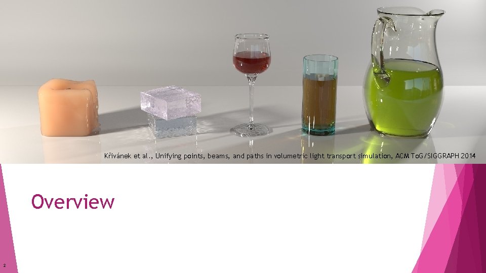 Křivánek et al. , Unifying points, beams, and paths in volumetric light transport simulation, Křivánek et al. , Unifying points, beams, and paths in volumetric light transport simulation,