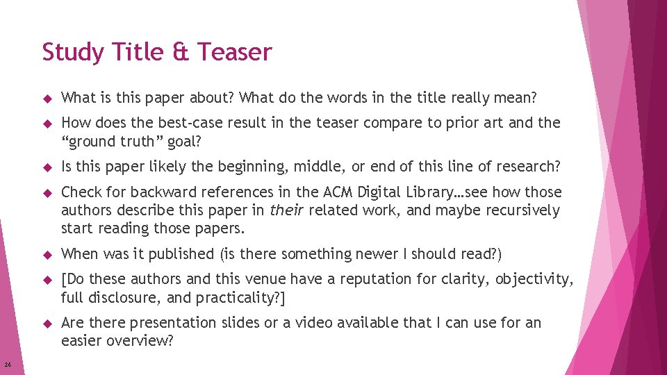 Study Title & Teaser 26 What is this paper about? What do the words Study Title & Teaser 26 What is this paper about? What do the words