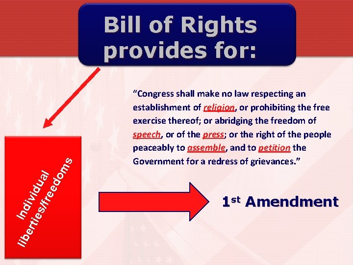 lib Ind ert ivi ies du /fre al ed om s Bill of Rights