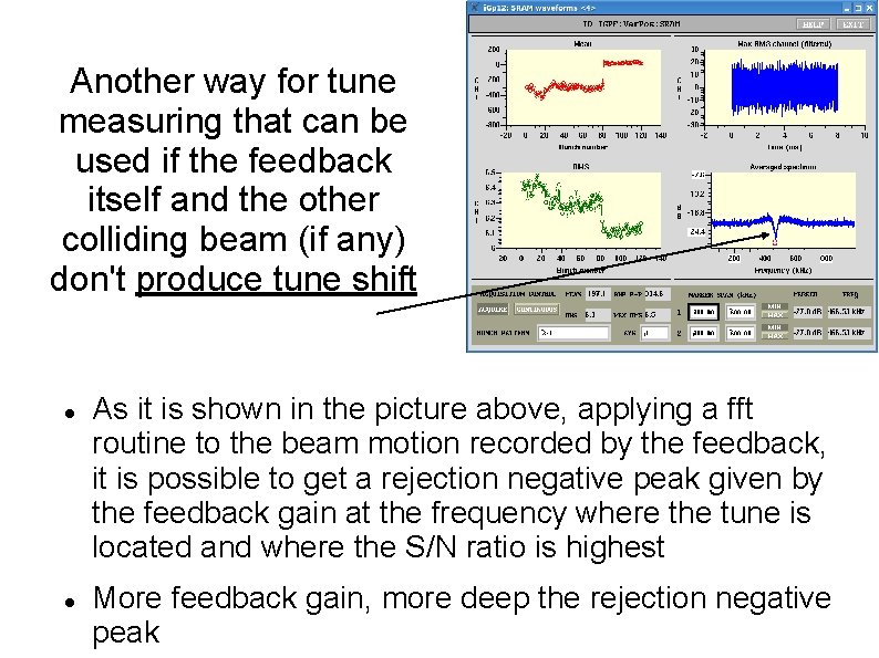 Another way for tune measuring that can be used if the feedback itself and