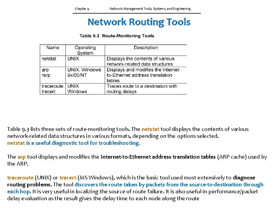 Chapter 9 Week 6 Network Management Tools Systems