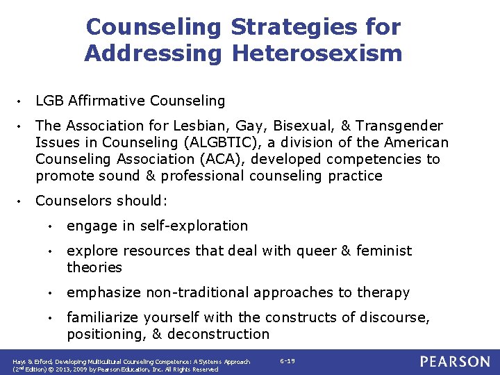 Counseling Strategies for Addressing Heterosexism • LGB Affirmative Counseling • The Association for Lesbian,