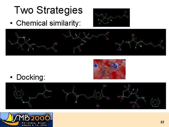 Two Strategies • Chemical similarity: • Docking: 32 Two Strategies • Chemical similarity: • Docking: 32